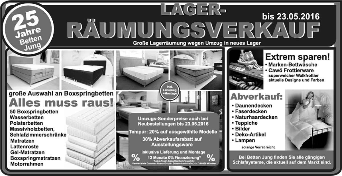 Lager- Räumungsverkauf